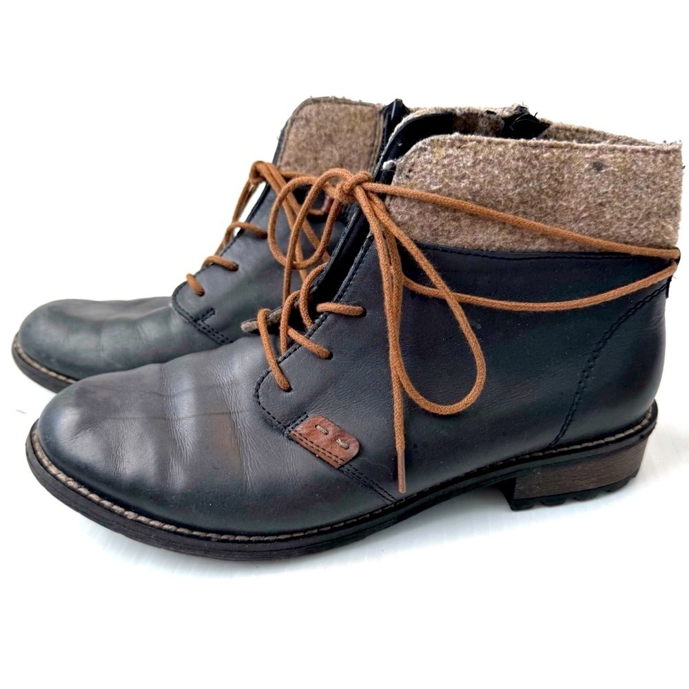 Remonte Dondorf womens lace up short boots blue size 37 6-6.5 us
